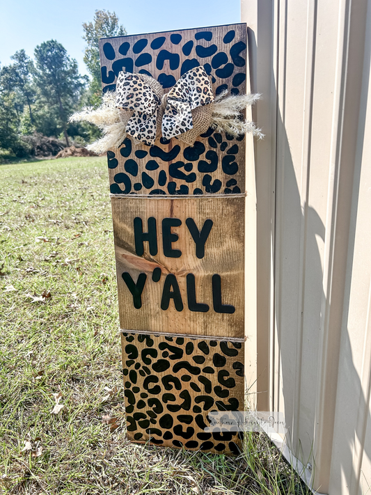 Leopard print porch leaner 3ft