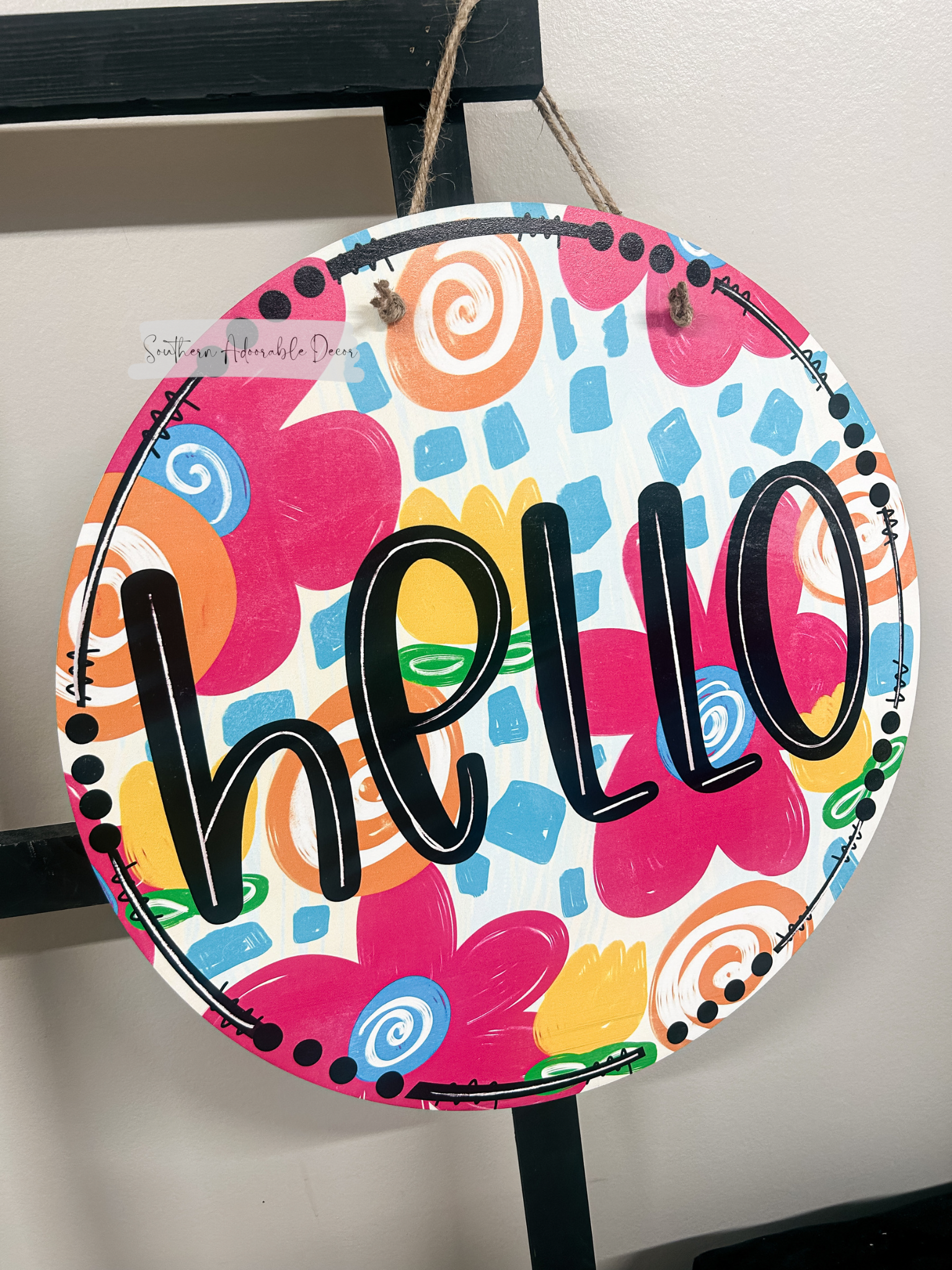 Floral hello 18” – Southern Adoorable Decor