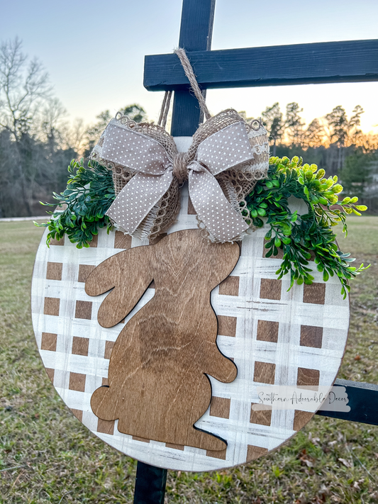 16” 3D buffalo check bunny