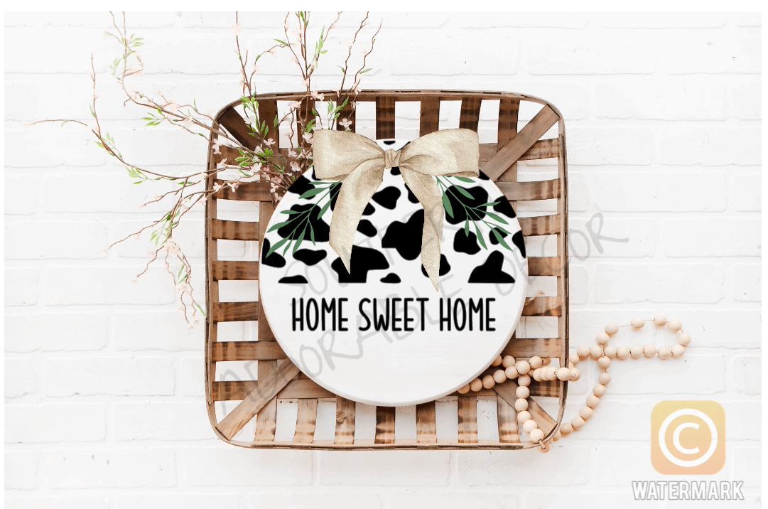 Cow print home sweet home SVG