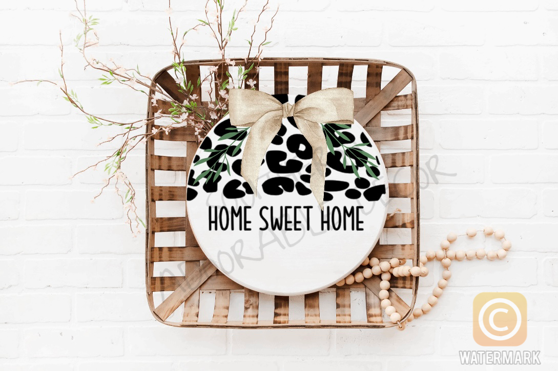 Leopard print home sweet home SVG